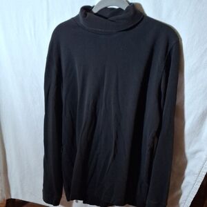 Eddie Bauer Black Turtleneck Shirt Classic Knit (Can077)